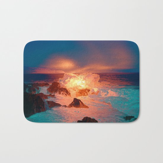 fantastic waves Bath Mat