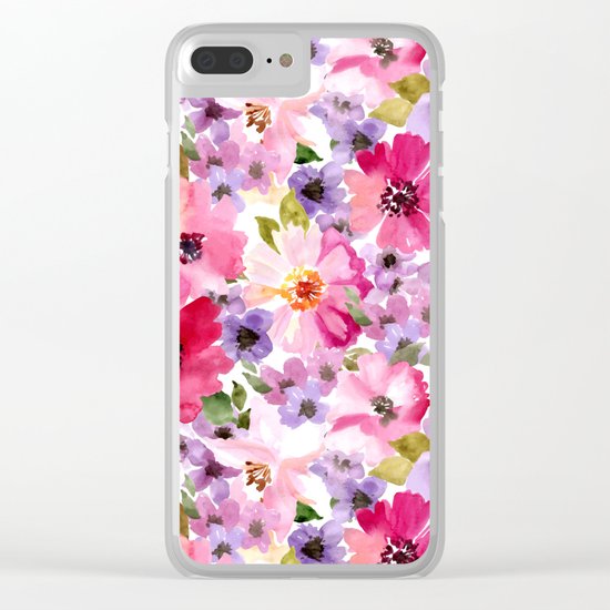 FLOWERS WATERCOLOR 6 Clear iPhone Case