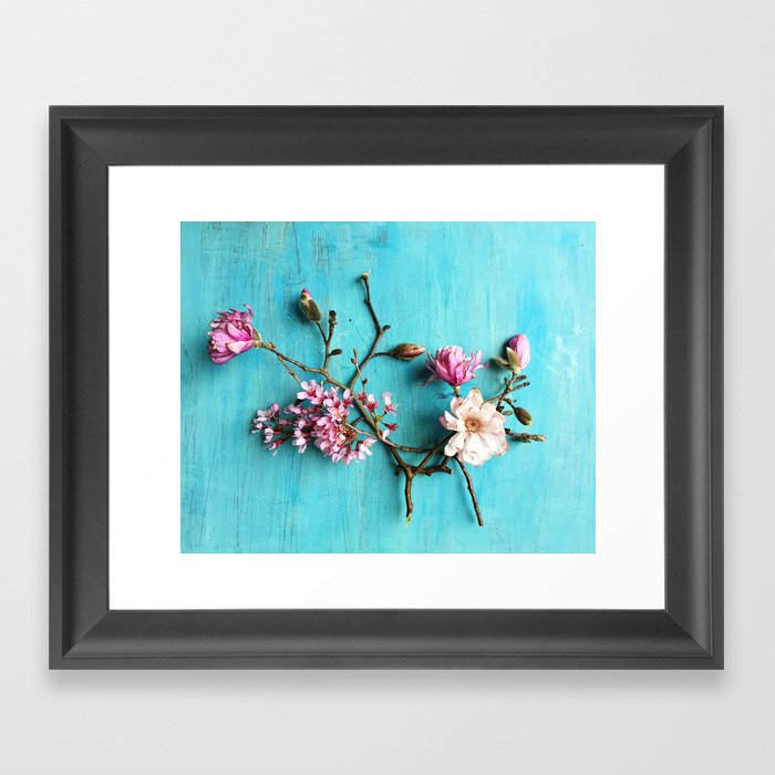 Flowers of Spring - colorful floral still life photograph Framed Art Print