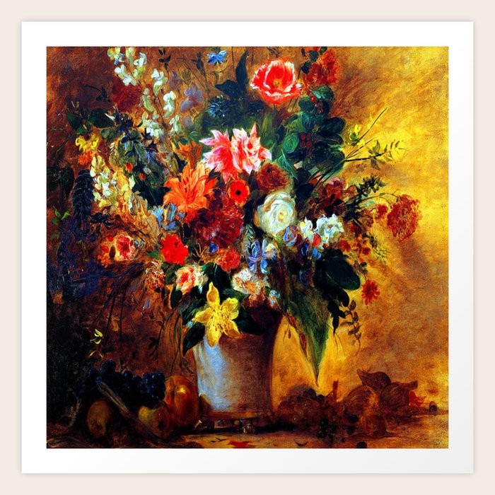 Eugene Delacroix Still Life of Flowers Art Print by Jon Baran Society6