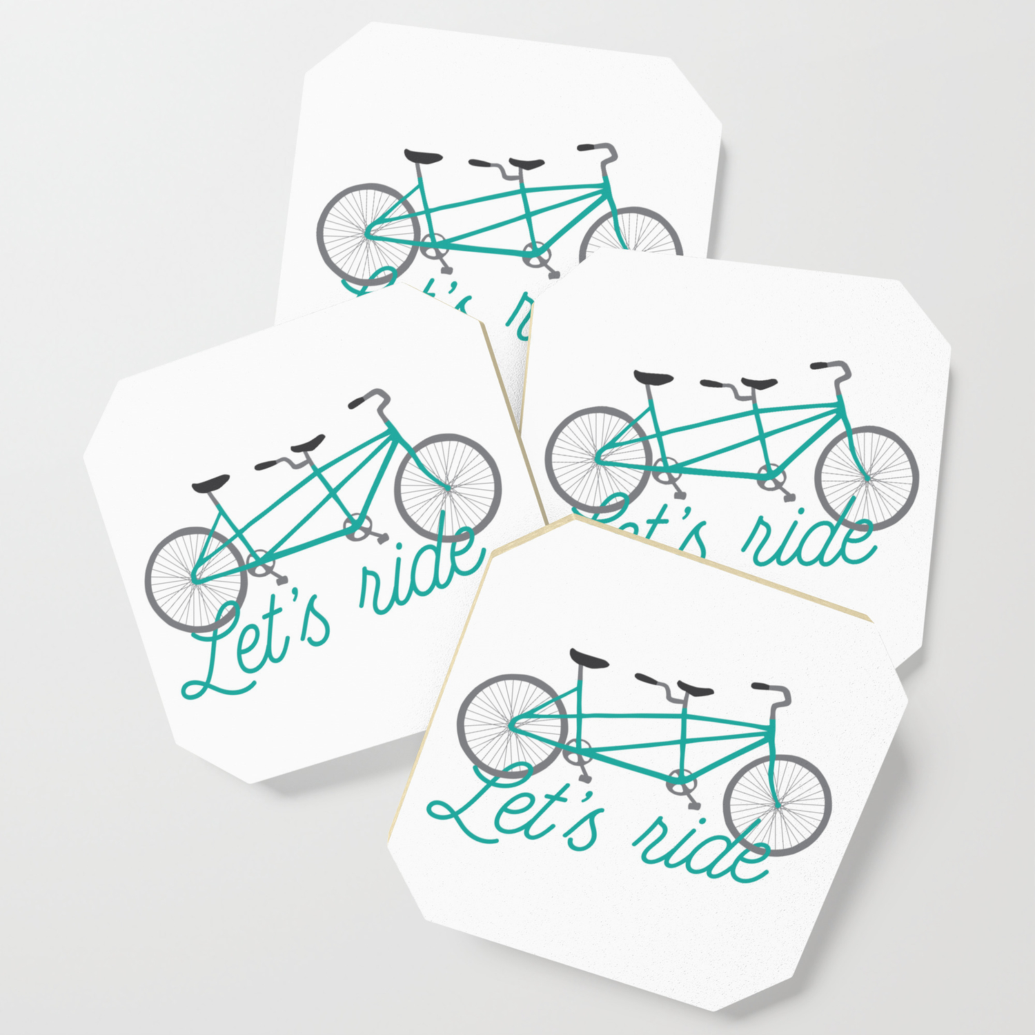 Let S Ride Tandem Bicycle Teal Coaster By Oneprettyprint Society6 An image of a tandem bicycle riders young couple line drawing. society6