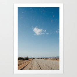 The open desert road Art Print