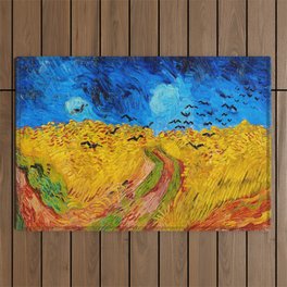 Vincent van Gogh (Dutch, 1853-1890) - Title: Wheatfield with Crows - Date: July 1890 - Style: Post-Impressionism - Genre: Landscape art - Media: Oil on canvas - Digitally Enhanced Version (2000 dpi) - Outdoor Rug