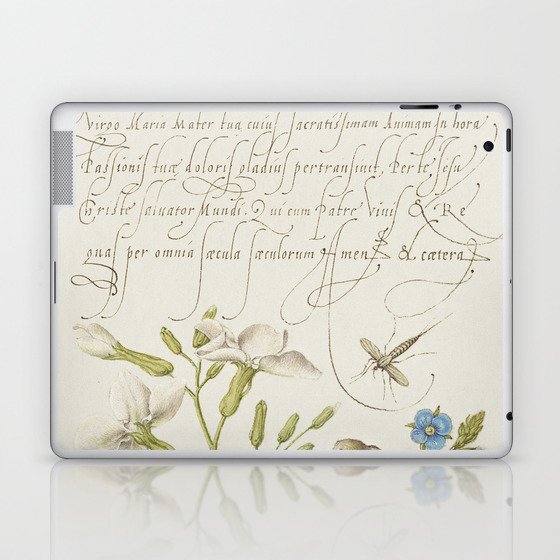 Lemon and frog vintage calligraphic art Laptop & iPad Skin