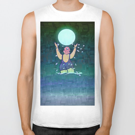 Bathing somewhere under the Moon Biker Tank