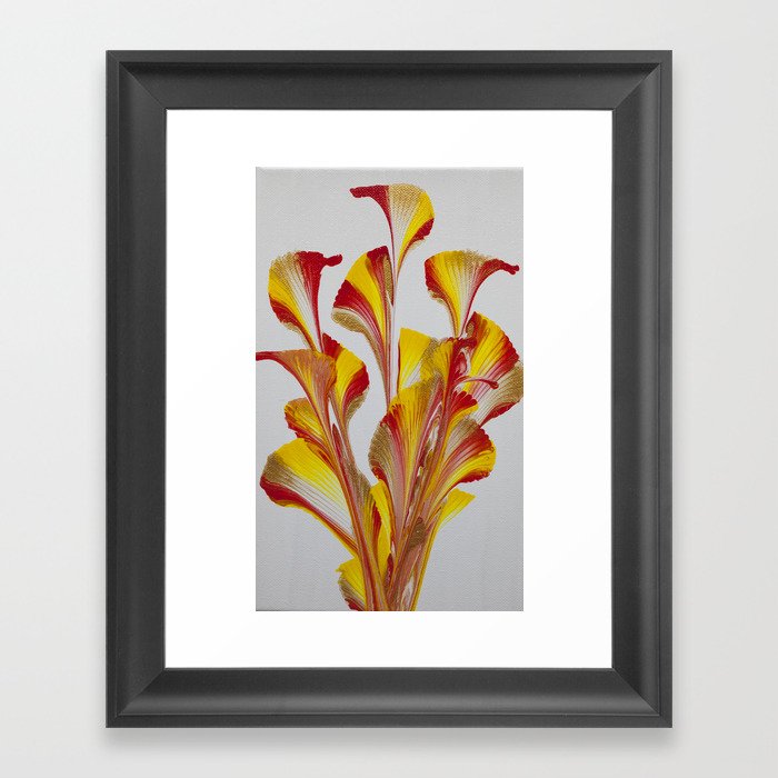 Red and yellow Lilies Framed Art Print