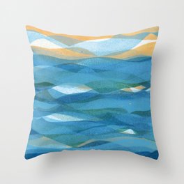 Ocean Wave Water Pattern Print Throw Pillow