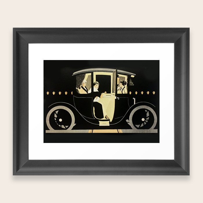 C Coles Phillips “Flanders Colonial Electric” Vintage Car Framed Art