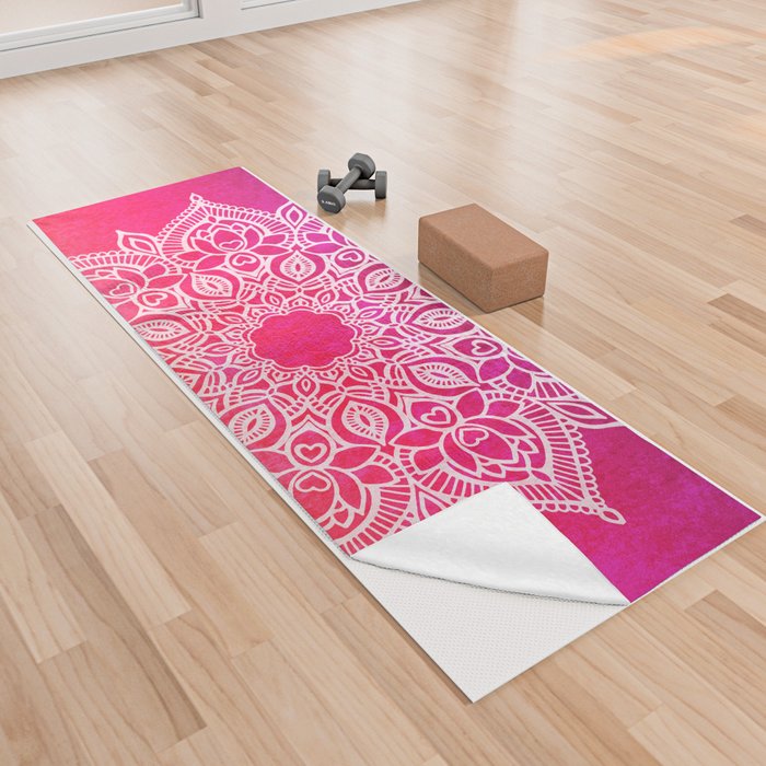The infinite lotus mandala - vibrant ombre Yoga Towel