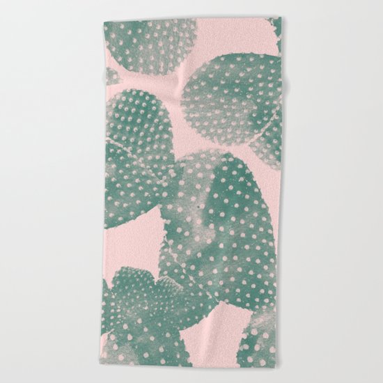 Cacti pink Beach Towel