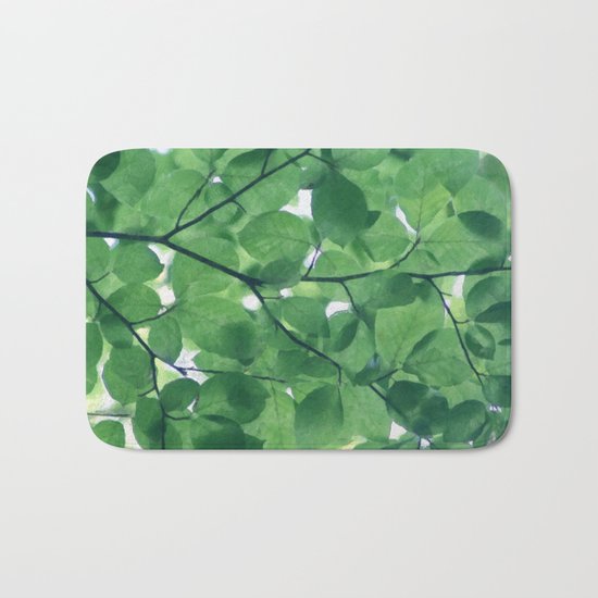 Greenery leaves Bath Mat