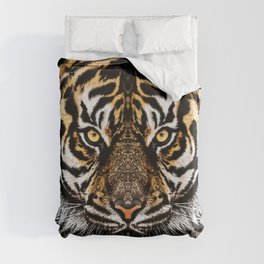 Striped Tiger Big Cat Art - Burning Duvet Cover
