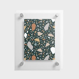 Terrazzo flooring pattern with traditional white marble rocks Floating Acrylic Print