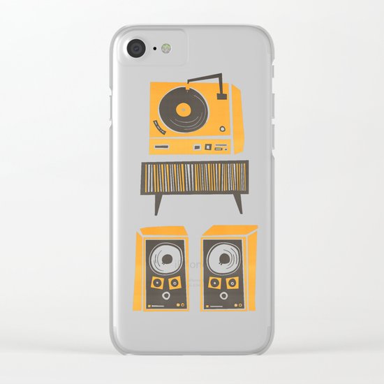 Vinyl Deck And Speakers Clear iPhone Case