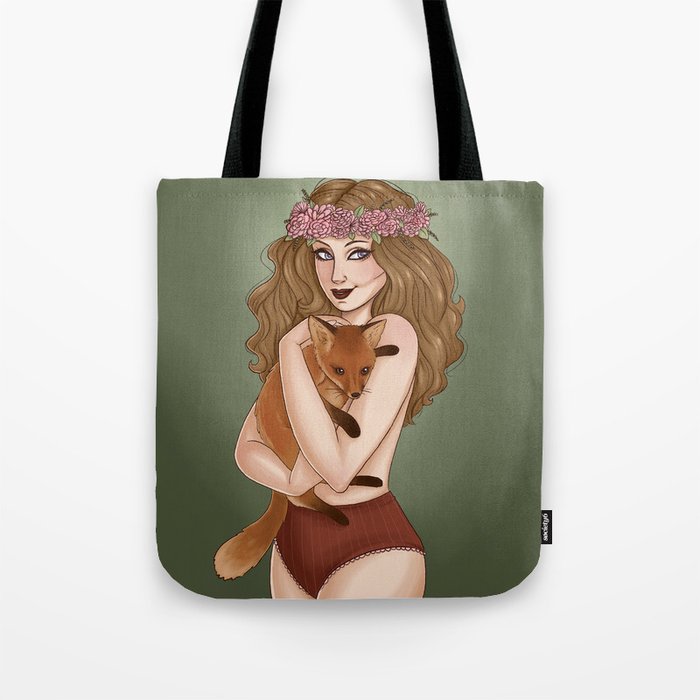 The Girl and the Fox Tote Bag