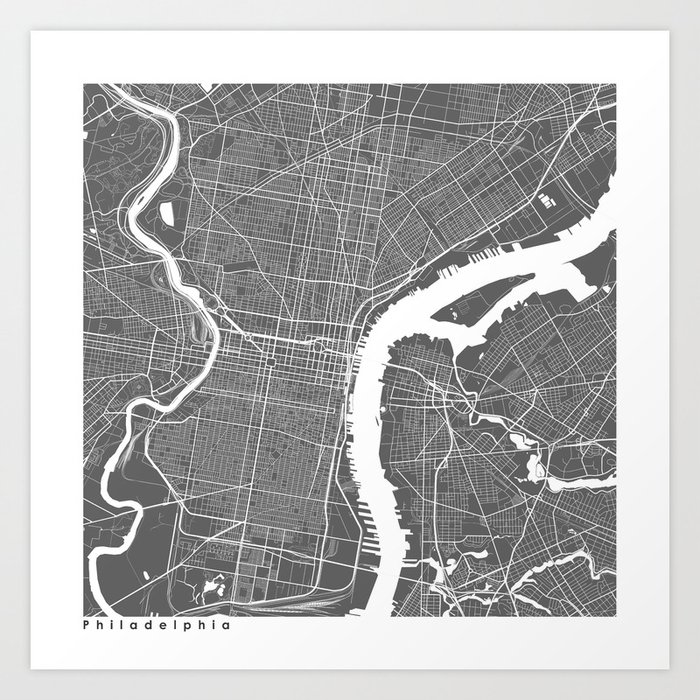 Philadelphia Usa Modern Map Art Print Art Print