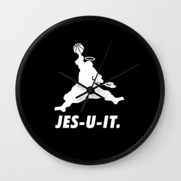 Jesuit Design Christian Basketball Wall Clock