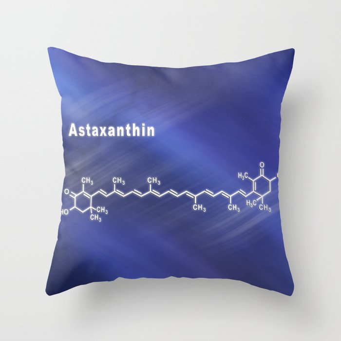 Astaxanthin keto-carotenoid, Structural chemical formula Throw Pillow