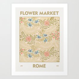 Flower Market Poster - Rome Art Print