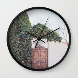 Santa Fe Door in Ivy - Travel Architecture Photography Wall Clock