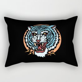 Blue tiger retro tattoo cartoon wild tiger gift Rectangular Pillow