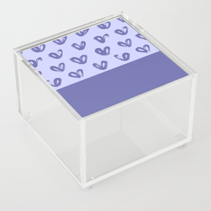 Very Peri 2022 Color Of The Year Violet Blue Periwinkle Hearts Love Acrylic Box