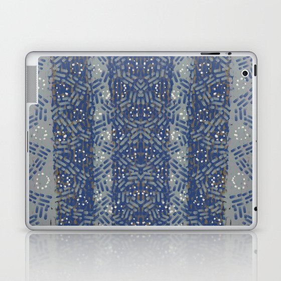 Impressionism blue dabs pattern Laptop & iPad Skin