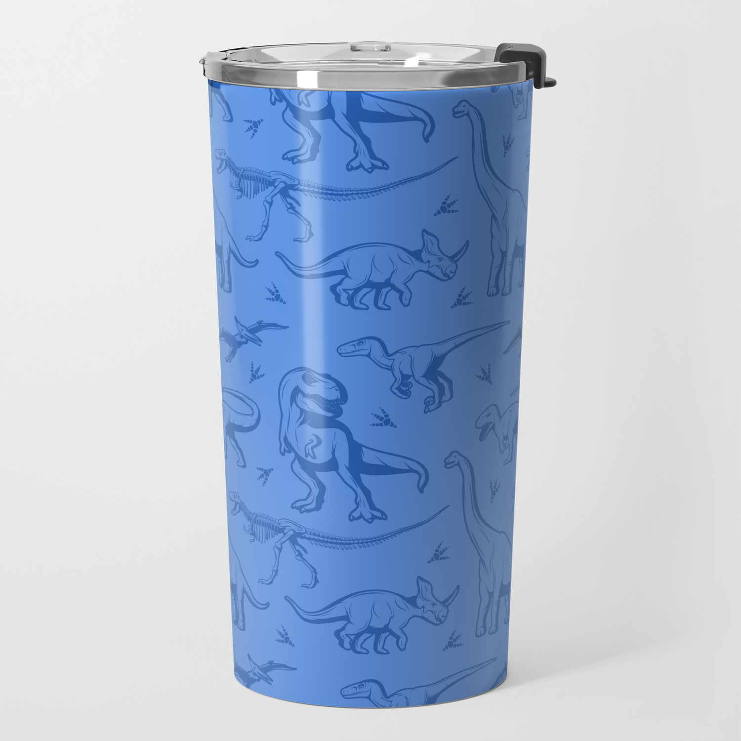 Dinosaur pattern in United Nations Azure Color Background, Gift for T Rex  Dino lover in Shades of Travel Mug by Color Market | Society6