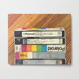 VHS & Wooden Wall Metal Print