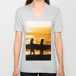 Surfing Together V Neck T Shirt