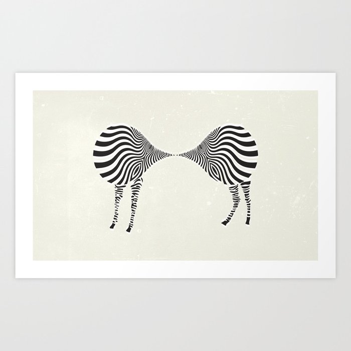 zebra mating Art Print