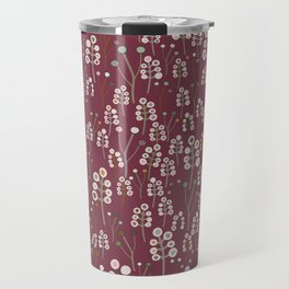 Abstract red winter berries branches pattern Travel Mug
