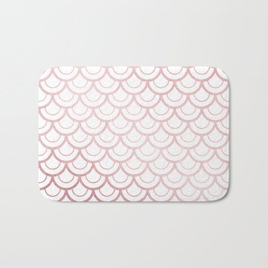 Simply Mermaid Scales in Rose Gold Sunset Bath Mat