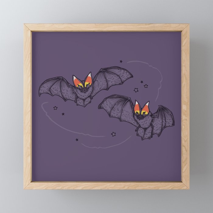 Candy Corn Bats Framed Mini Art Print