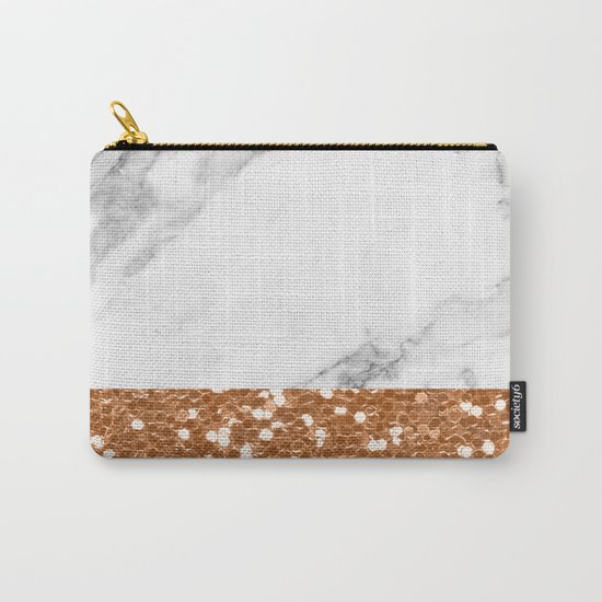 Marble and brass glitter Carry-All Pouch