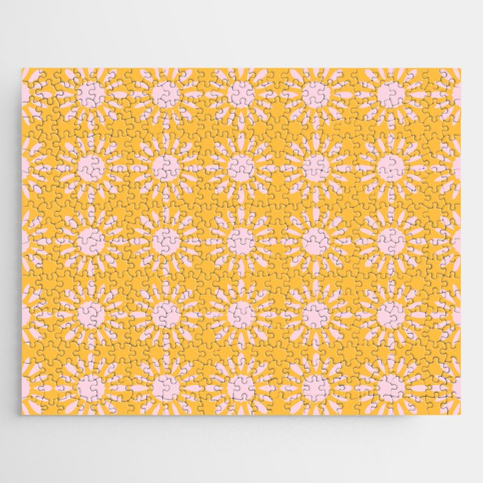 Abstract Sunflower Pattern Artwork 01 Color 01 Jigsaw Puzzle