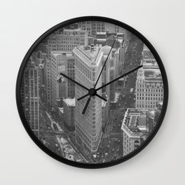 New York City in the Winter Poster Design Vol. 01 B&W Wall Clock