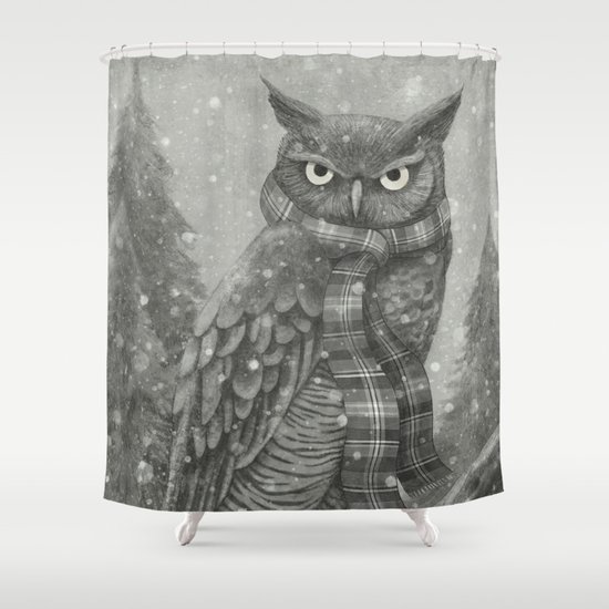 Winter Owl Shower Curtain