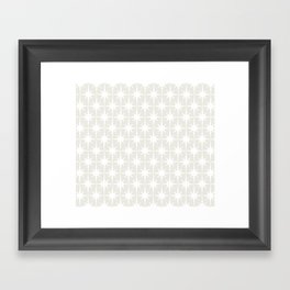 Midcentury Modern Atomic Starburst Pattern in Pale Beige Greige and White Framed Art Print
