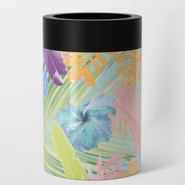 Pastel Summer Hibiscus Flower Jungle #2 #tropical #decor #art #society6 Can Cooler