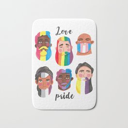 Gay pride rainbow gender flags beard men Bath Mat