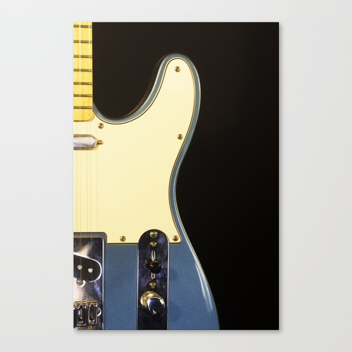 Electric Guitar study in Blue Canvas Print