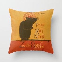 Le Rat Noir Throw Pillow