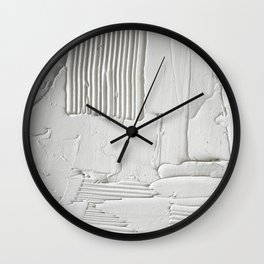Relief [3]: an abstract, textured piece in white by Alyssa Hamilton Art  Wall Clock