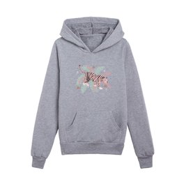 Mint and pink tiger Kids Pullover Hoodies