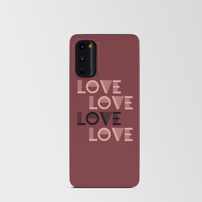 LOVE Dark Red & Pink colors modern abstract illustration  Android Card Case