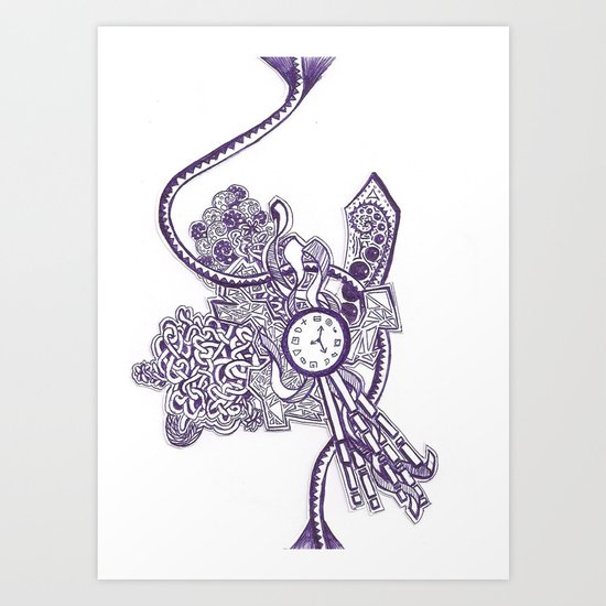 Doodle Blue Art Print