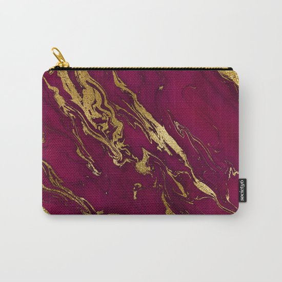 Luxury and glamorous gold glitter and pink marble Carry-All Pouch