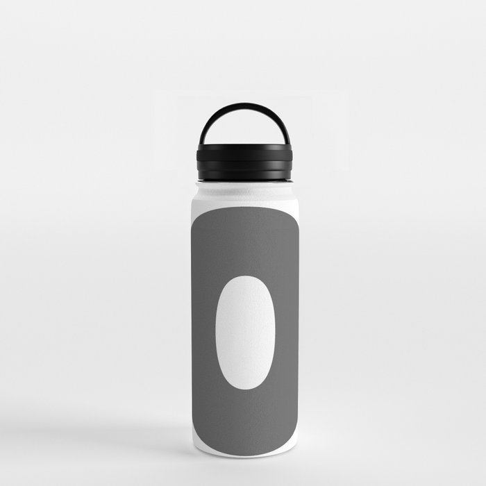 O (Grey & White Letter) Water Bottle