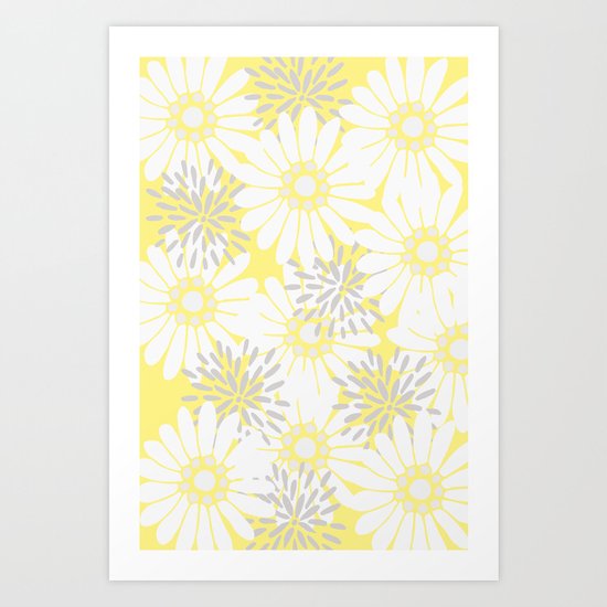Summer Flowers Yellow Art Print